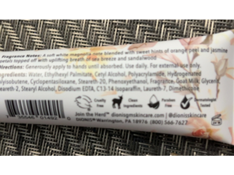 Dionis Hand Cream, Goat Milk, 1 oz/28 g