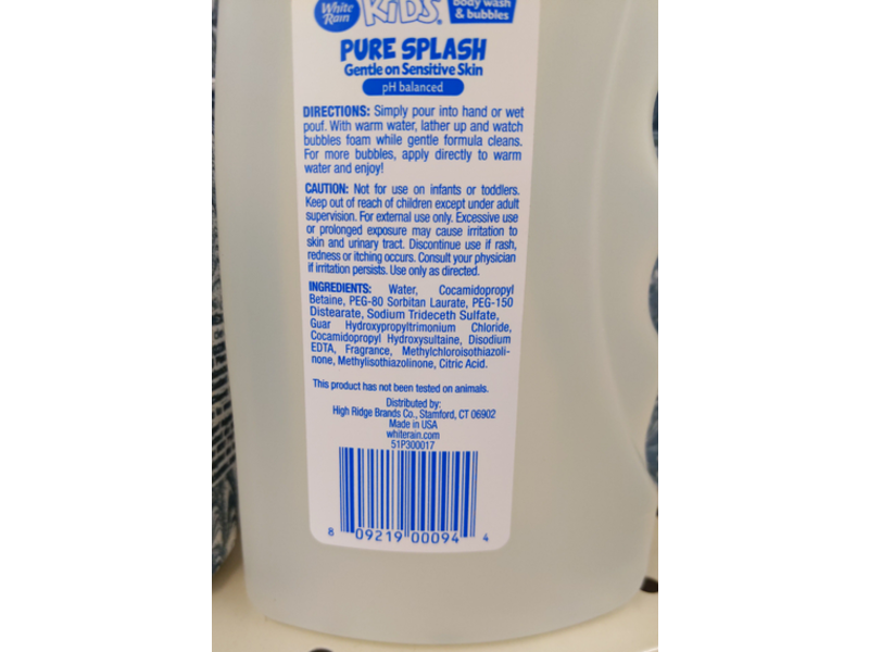 White Rain Kids Body Wash & Bubbles, Pure Splash, Tear-Free, 12 fl oz/354 mL