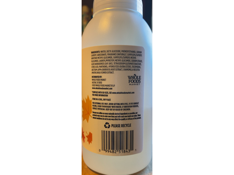 365 Whole Foods Foaming Market Hand Soap, Maple Latte, 12 fl oz/355 mL