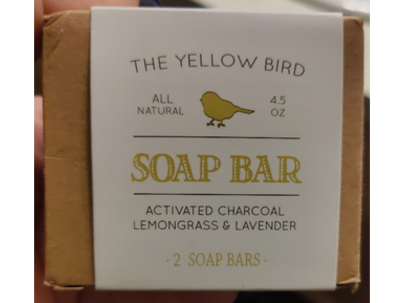 The Yellow Bird Soap Bar, Activated Charcoal, Lemongrass & Lavender, 4.5 oz, 2 Counts