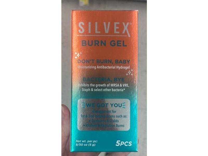 Silvex Burn Gel Moisturizing Antibacterial Hydrogel, 0.18 oz/5 g