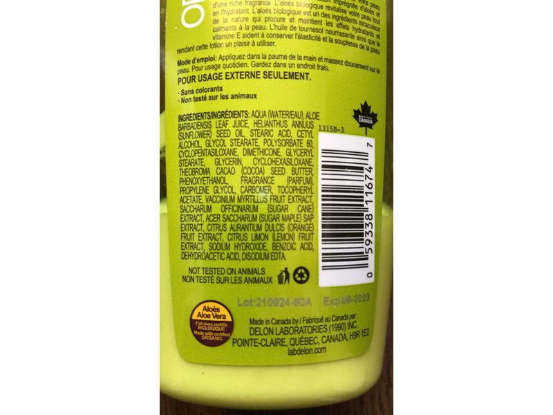 Delon Organic Now Organic Moisturizing Lotion, 11 fl oz/325 mL