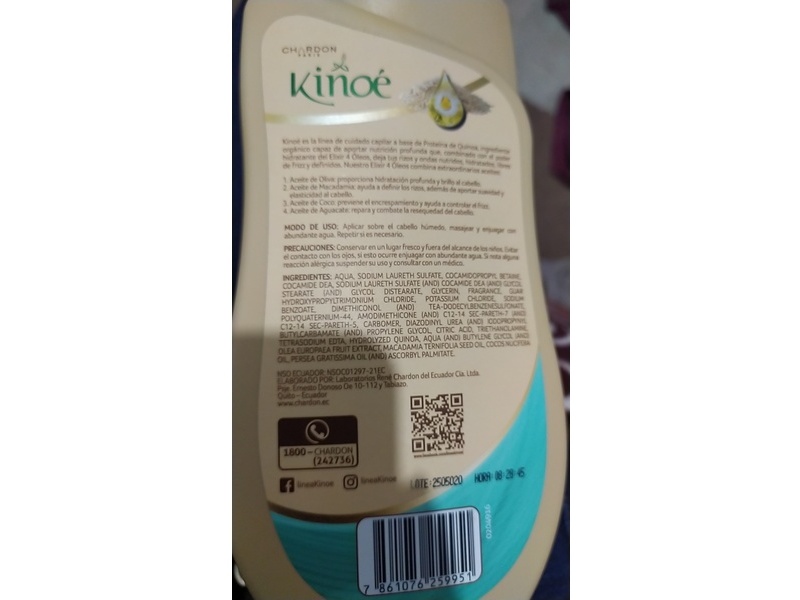 Chardon Paris Kinoe Shampoo Quinoa + 4 Oils, 550 mL