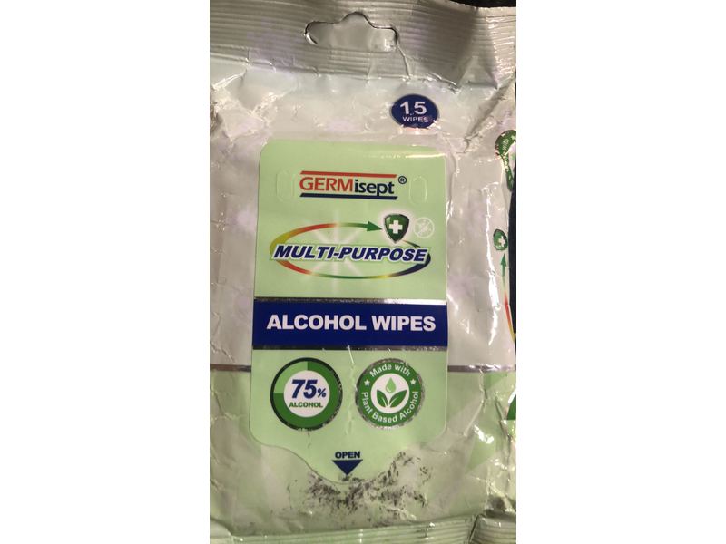 Germisept Multipurpose Alcohol Wipes, 15 Count