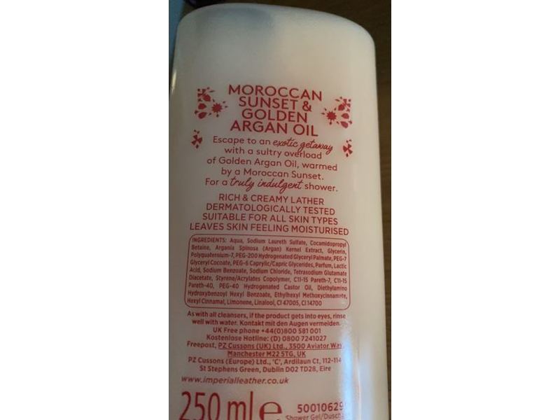 Imperial Leather Shower Cream, Moroccan Sunset & Golden Argan Oil, 250 mL