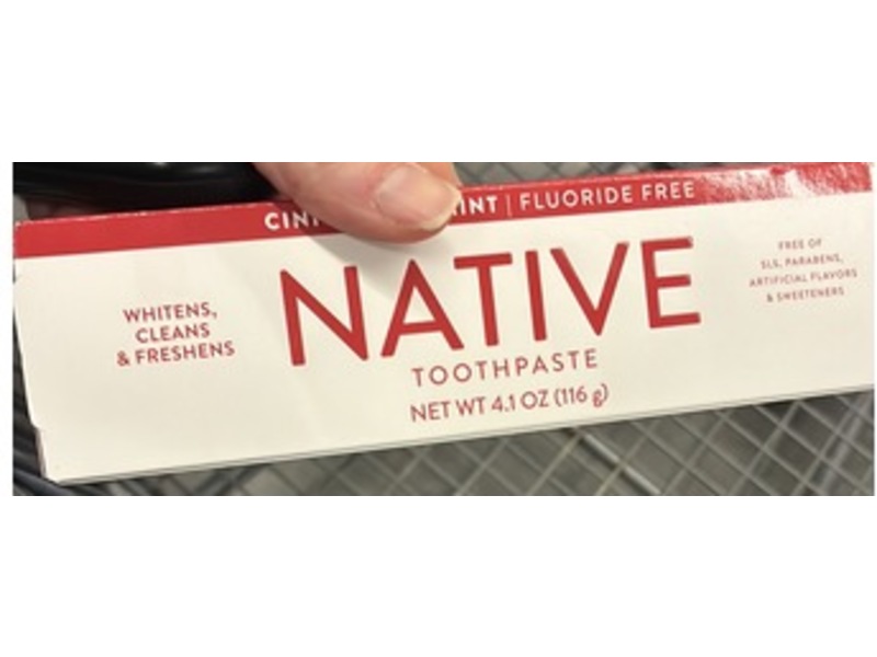 Native Fluoride Free Toothpaste, 4.1 fl oz/116 g