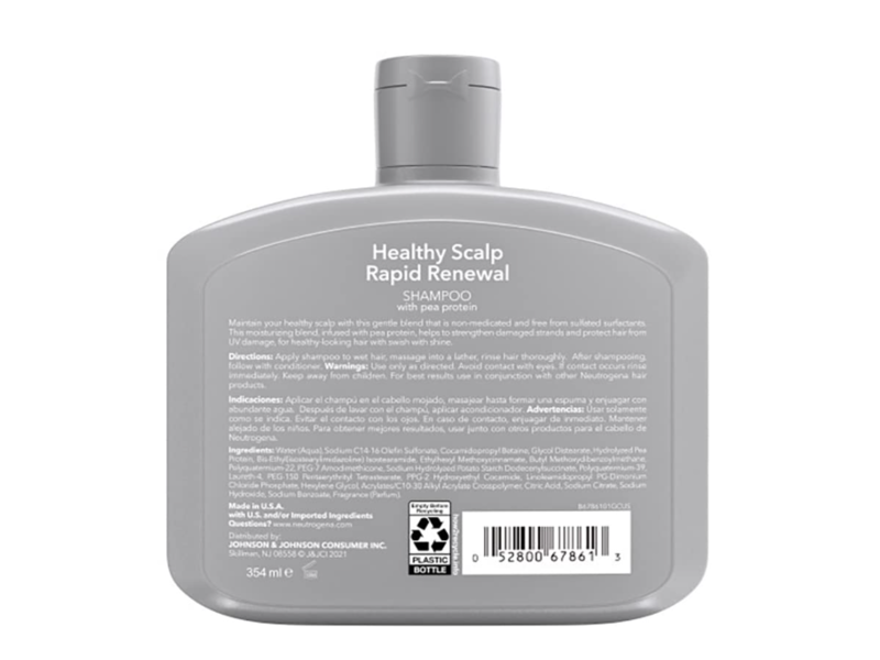 Neutrogena Healthy Scalp Rapid Renewal Shampoo, Pea Protein, 12 fl oz/354 mL
