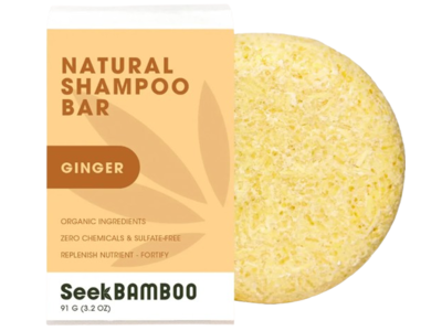 Seek Bamboo Coconut-Free Shampoo Bar, Ginger, 3.2 fl oz/91 g