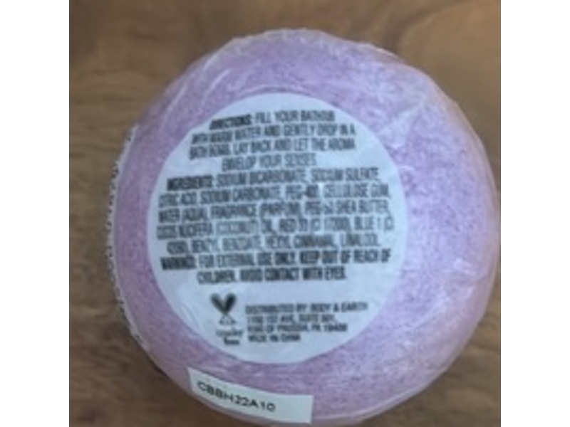 Body & Earth Bath Bomb, Lavender, 3.5 oz/100 g, Pack Of 10