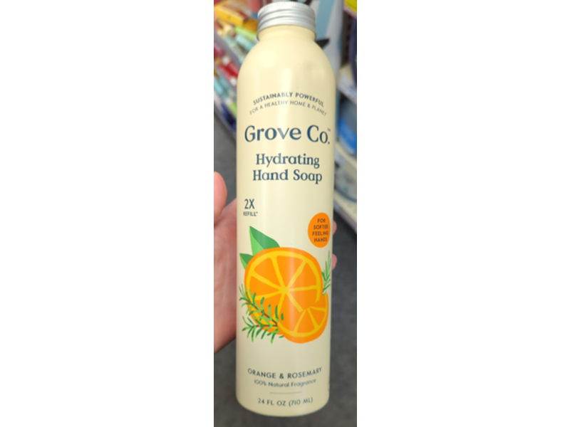 Grove Co Hydrating Hand Soap, Orange & Rosemary, 24 fl oz/710 mL
