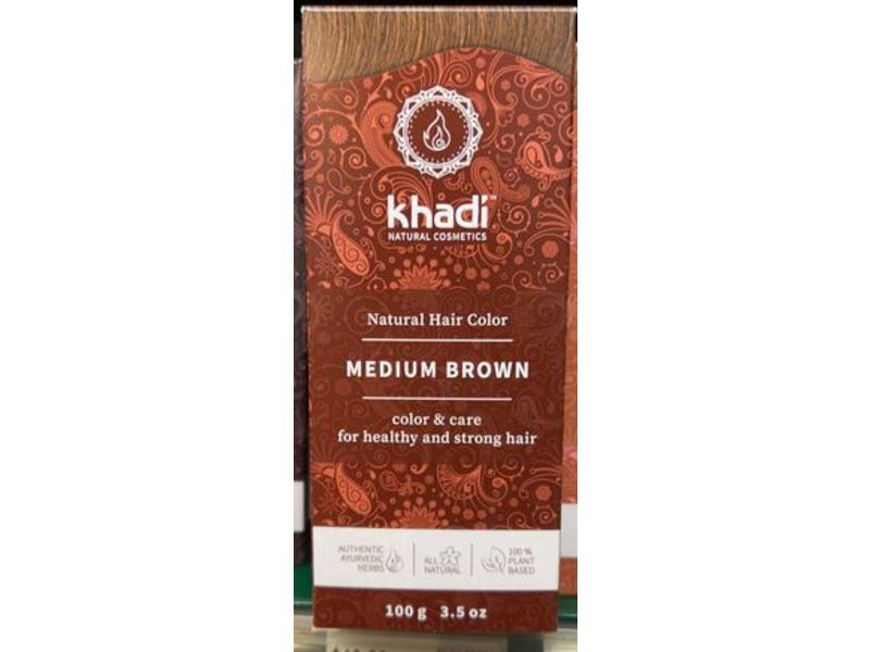 khadi Natural Hair Color, Medium Brown, 3.5 oz/100 g