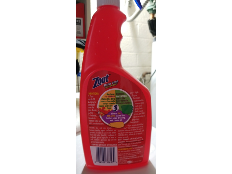 Zout Laundry Stain Remover Spray, Triple Enzyme Formula, 22 fl oz/651 mL