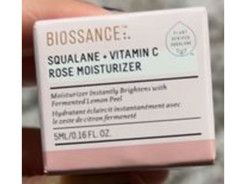 Biossance Rose Moisturizer, Squalene + Vitamin C, 0.16 fl oz/5 mL