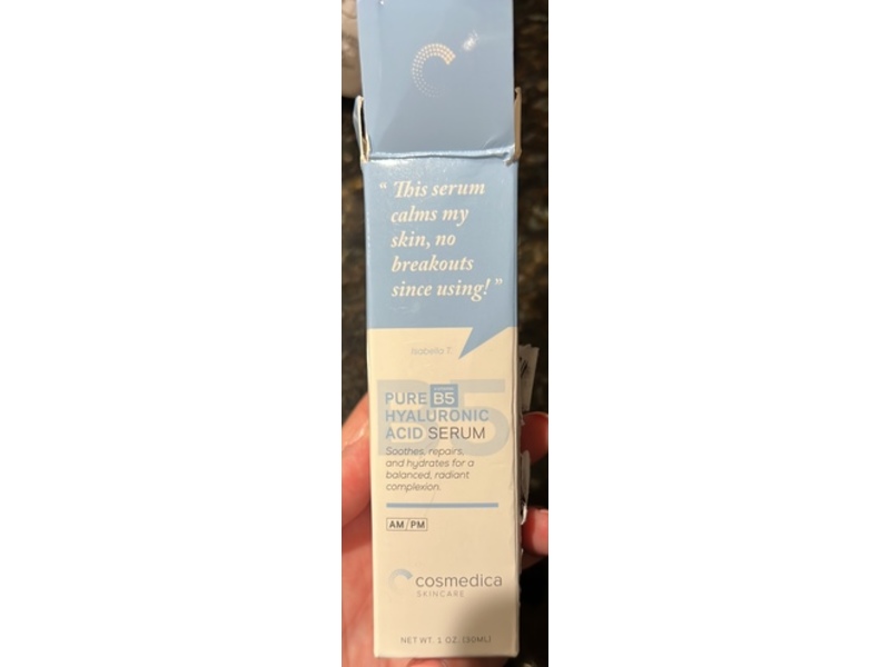 Cosmedica Skincare Pure B5 Hyaluronic Acid Serum, 1 oz/30 mL