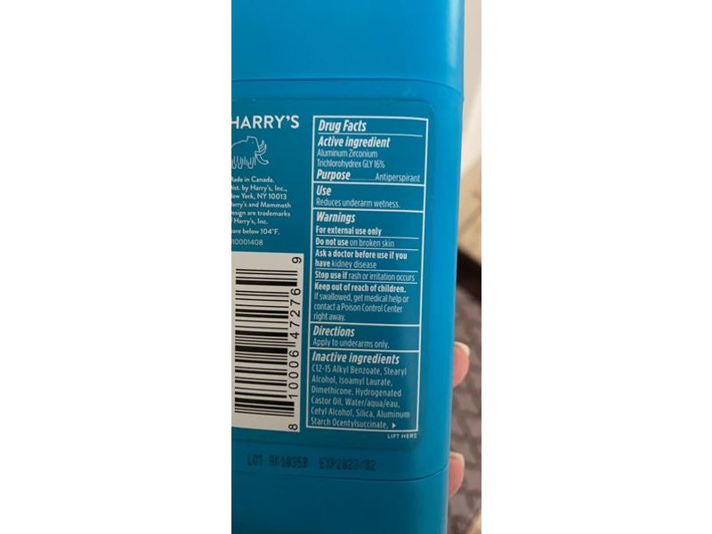 Harry's Odor & Sweat Control Antiperspirant, Redwood, 2.5 oz/70 g