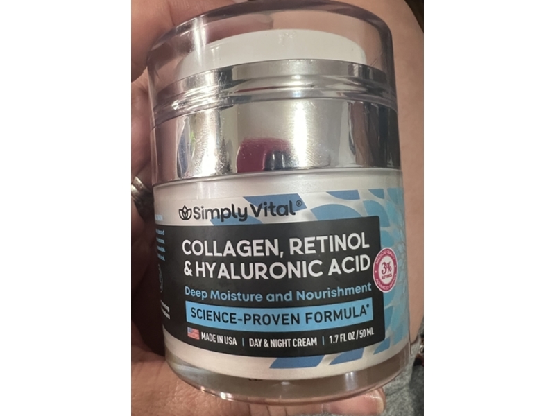 Simply Vital Deep Moisturizer, Collagen, Retinol & Hyaluronic Acid, 1.7 fl oz/50 mL