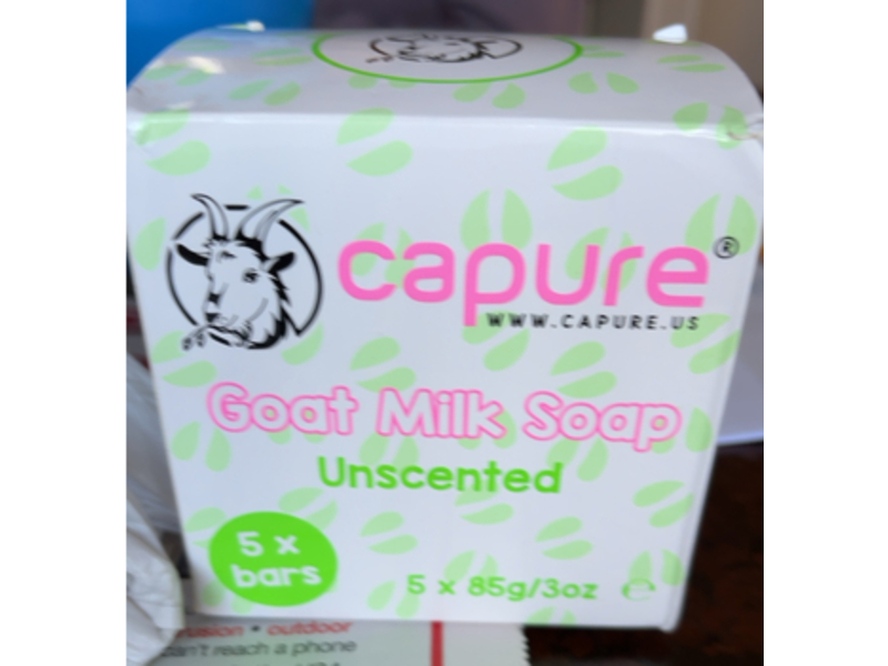 Capure Goat Milk Soap, Unscented, 3 oz/85 g, 5 Count