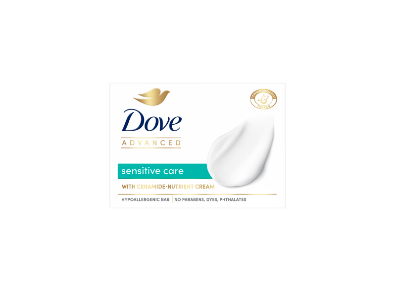 Dove Advanced Sensitive Care Soap Bar, Ceramide-Nutrient Cream, 125 g