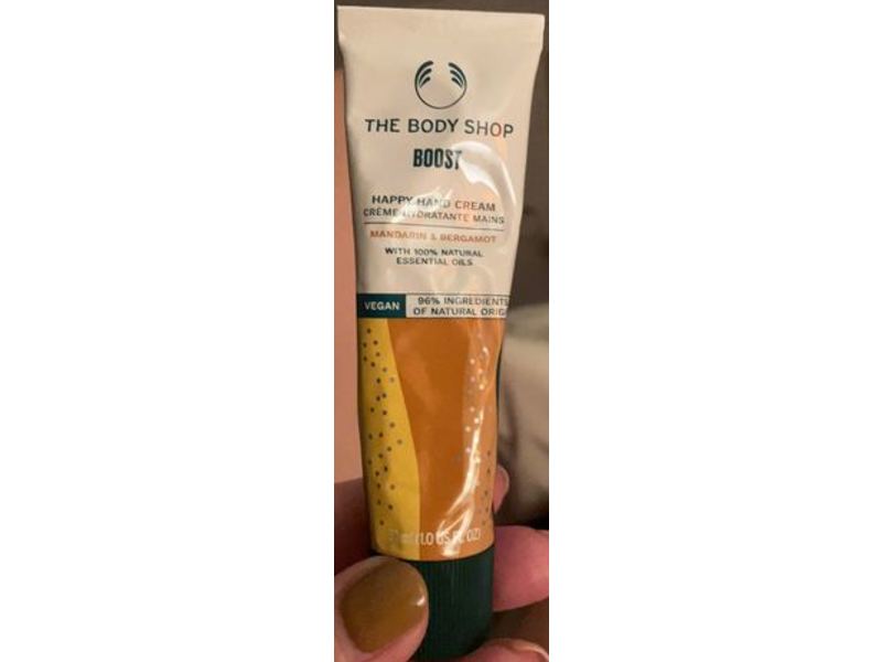The Body Shop Boost Happy Hand Cream, Mandarin & Bergamot, 1.0 fl oz/30 mL