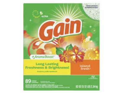 Gain Laundry Detergent Powder, Island Fresh, 89 Loads, 82 oz/2.34 kg
