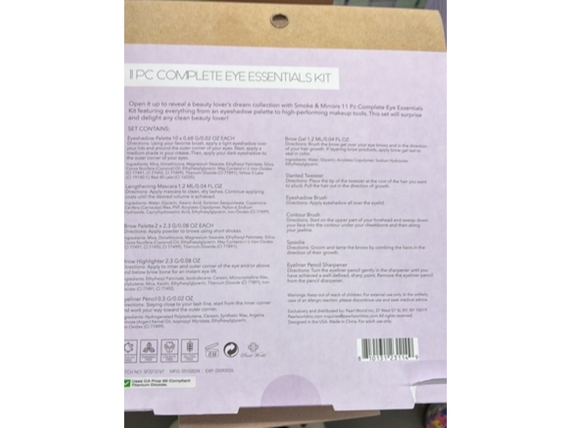 Clean Beauty Smoke Mirrors Complete Eye Essentials Kit, Pack Of 11