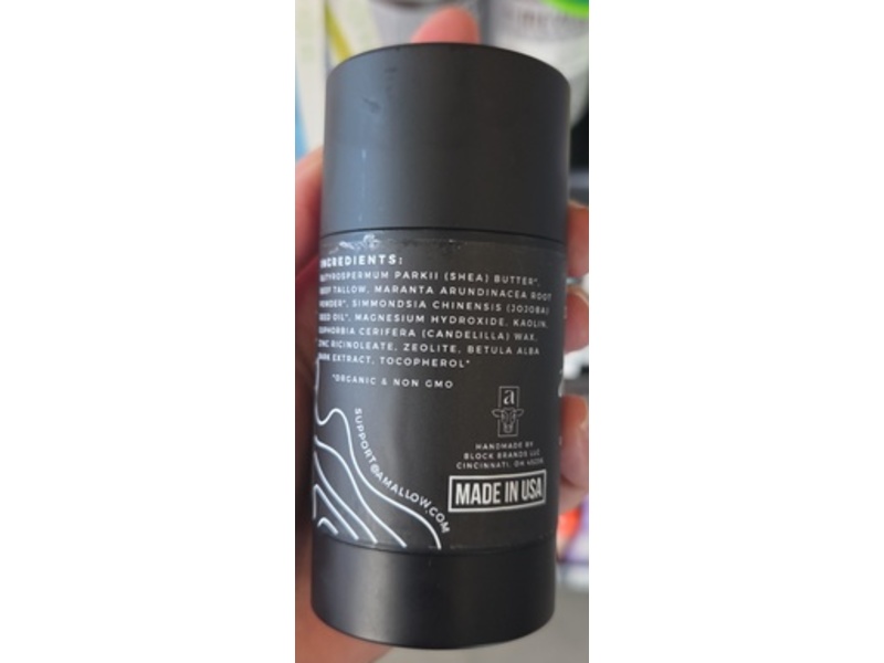 Amallow Natural Deodorant, Unscented, 2.6 oz/75 g
