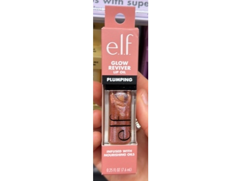 e.l.f. Glow Reviver Plumping Lip Oil, Apricot Feelings, 0.25 fl oz/7.6 mL