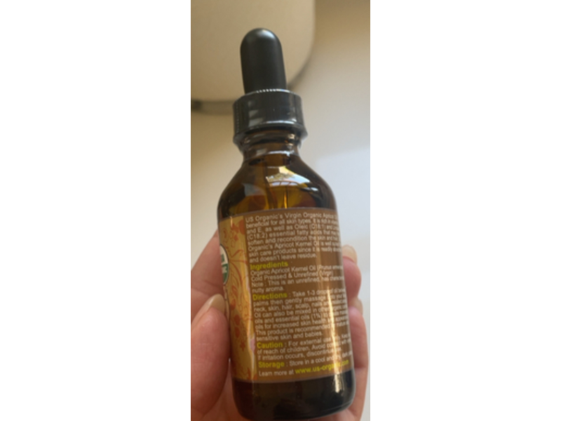 Us Organic Nourishing & Moisturizing Apricot Kernel Oil, 2 fl oz/56 mL