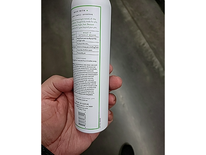 Native Whole Body Deodorant, Cucumber & Mint, 3.5 oz/99 g