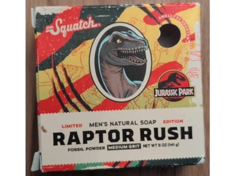 Dr. Squatch Jurassic Park Men's Natural Soap, Raptor Rush, 5 oz/141 g