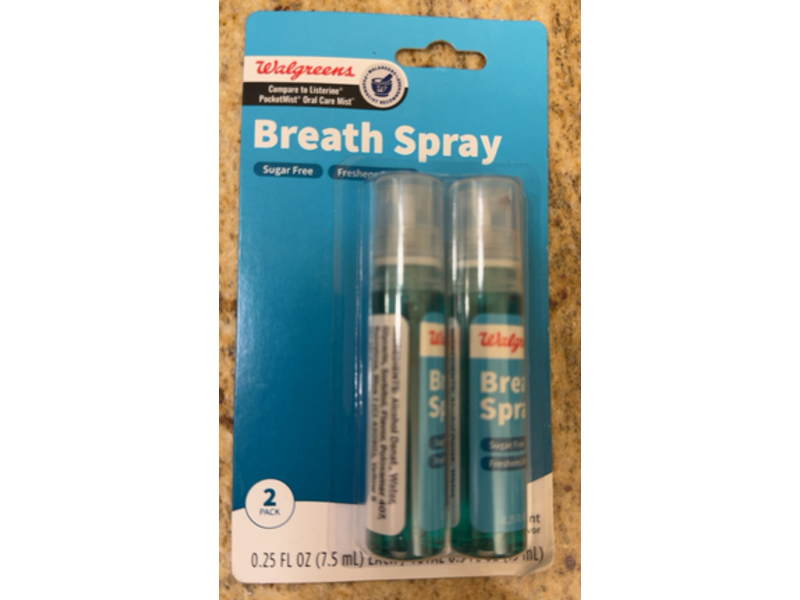 Walgreens Breath Spray, Fresh Mint, 0.25 fl oz/7.5 mL, Pack Of 2