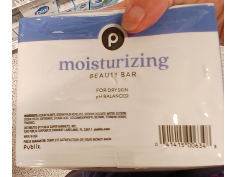 Publix Moisturizing Beauty Bar, 4 oz/113 g/6 Count