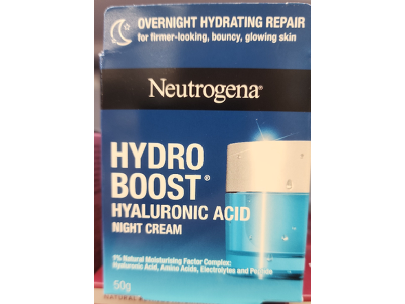 Neutrogena Hydro Boost Night Cream, Hyaluronic Acid, 50 g
