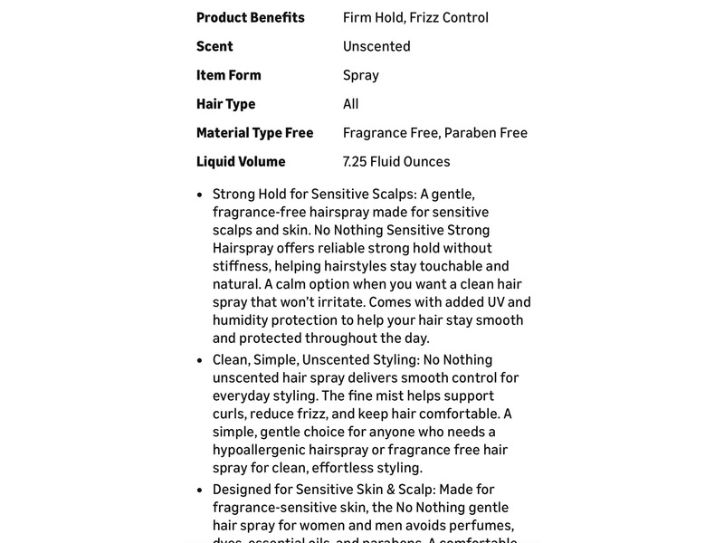 Four Reasons Sensitive Strong Hairspray, Hold Level 4, 7.5 oz/214 g