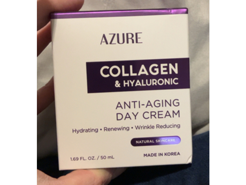 Azure Anti-Aging Day Cream, Collagen & Hyaluronic Acid, 1.69 fl oz/50 mL