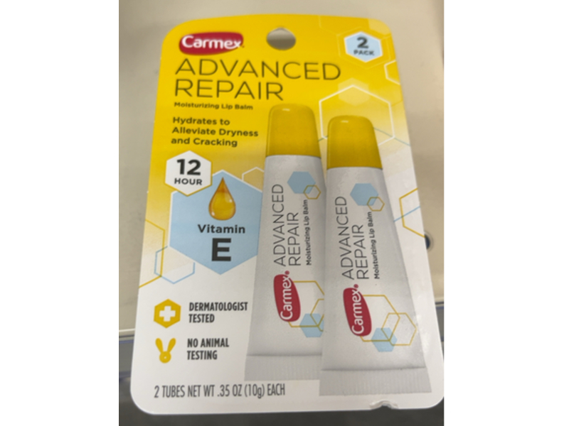 Carmex Advanced Repair Moisturizing Lip Balm, Vitamin E, 0.35 oz/10 g, 2 Count