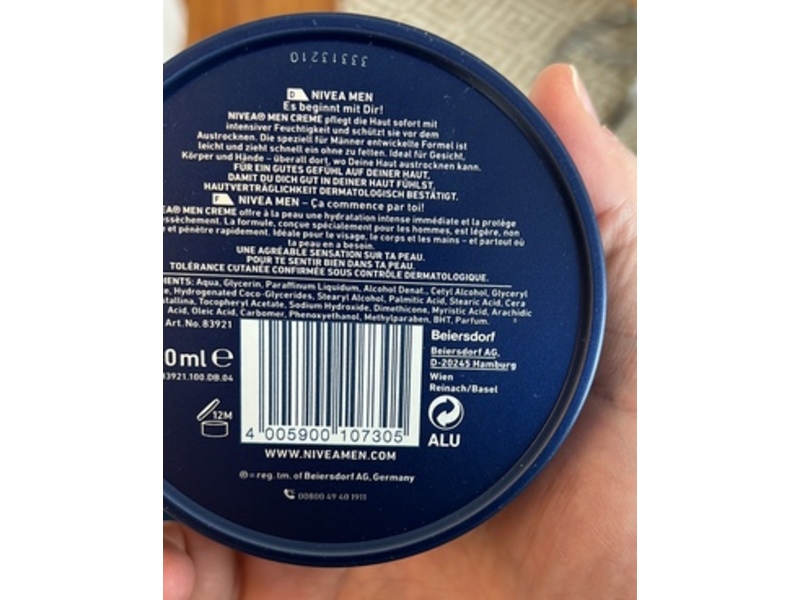 Nivea Men Cream, 150 mL