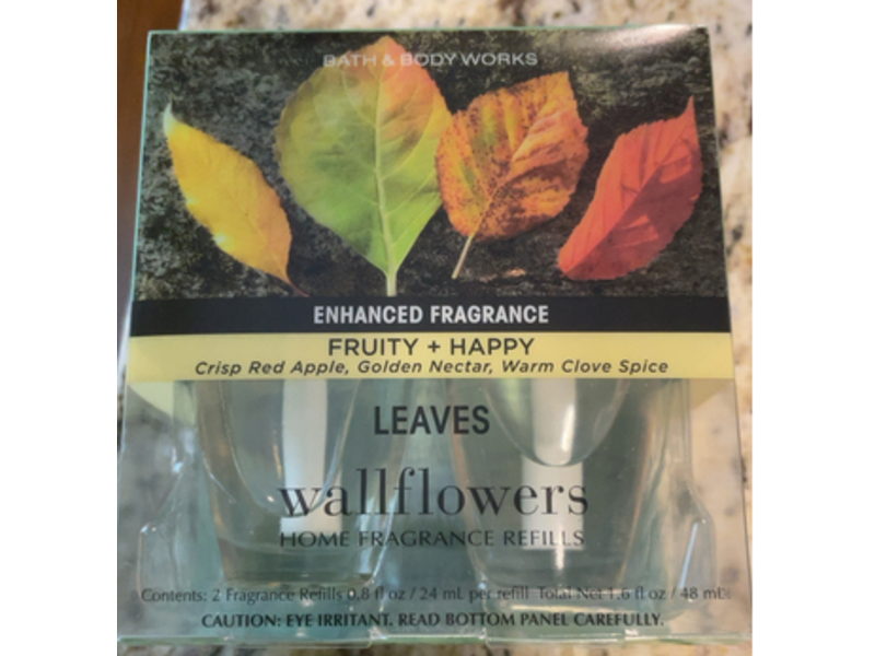 Bath & Body Works Wallflower Home Fragrance Refills, Leaves Scent, 0.8 fl oz/24 mL, Pack Of 2