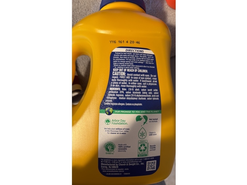 Arm & Hammer Baking Soda Fresh Detergent, Sparkling Fresh, 110 Loads, 110 fl oz/1.25 L