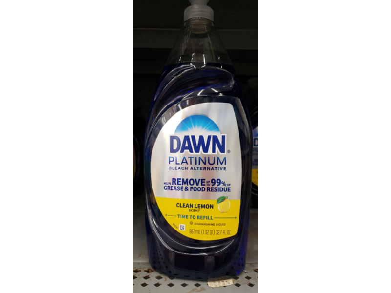 Dawn Platinum Dishwashing Liquid, Clean Lemon, 32.7 fl oz/967 mL