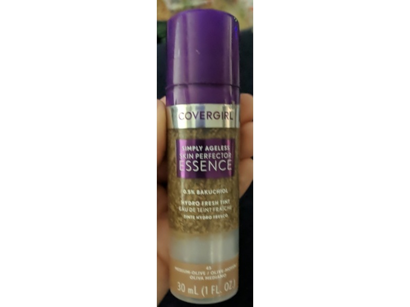 Covergirl Simply Ageless Skin Perfector Essence Foundation, 45 Medium-Olive, 1 fl oz/30 mL