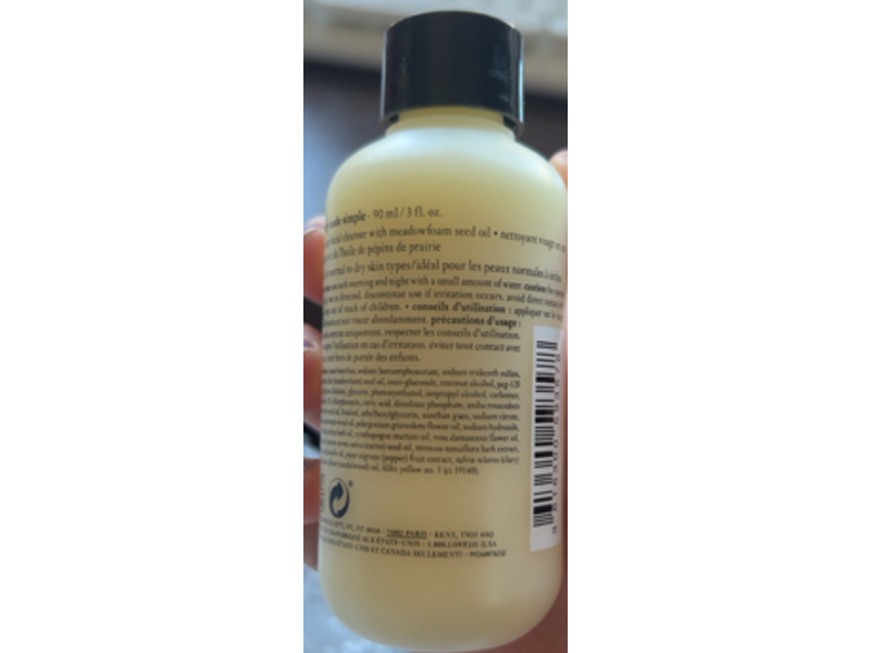 philosophy purity One-Step facial cleanser, Meadowfoam Seed Oil, 3 fl oz/90 mL