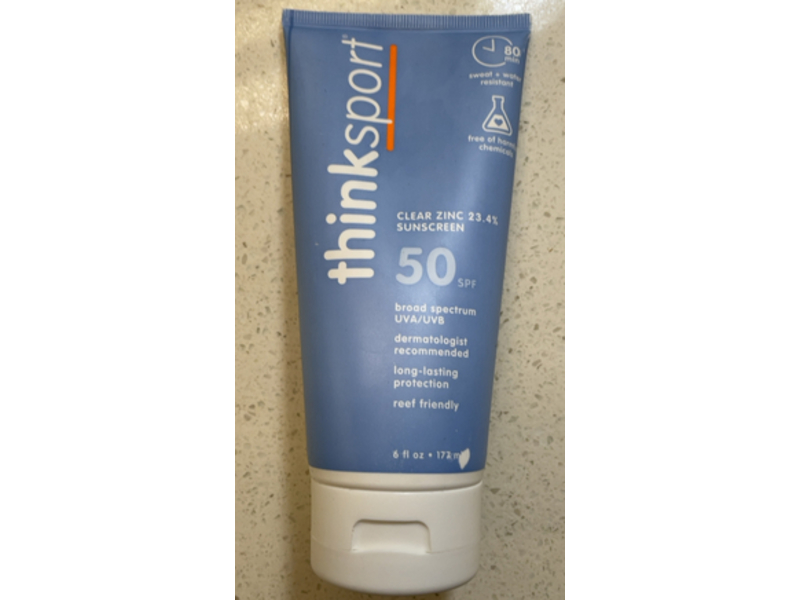 Think Sun Thinksport Clear Zinc Sunscreen, SPF 50, 6 fl oz/177 mL