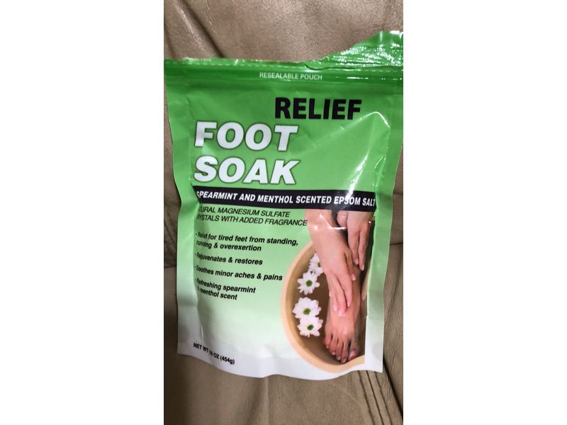 Relief MD Foot Soak Spearmint and Menthol Epsom Salt, 16 oz (454 g)