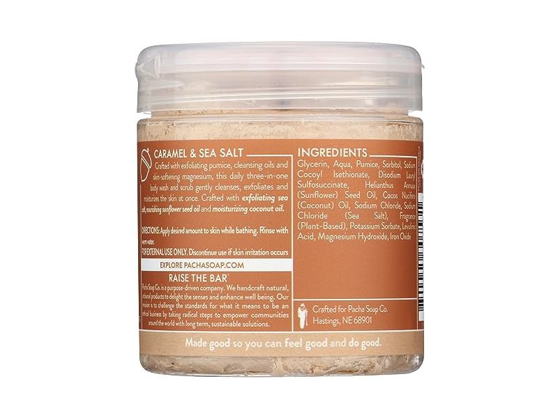 Pacha Soap Caramel & Sea Salt Whipped Soap & Scrub, 8 oz/227 g