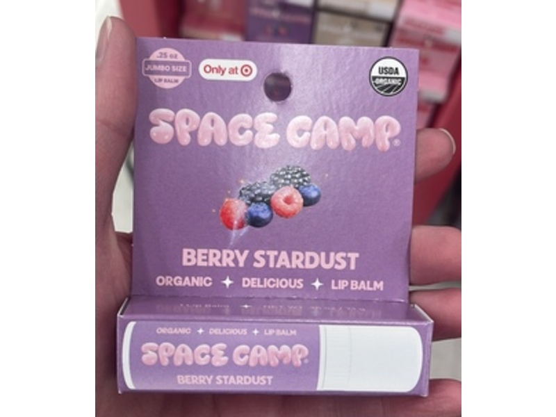 Space Camp Organic Delicious Lip Balm, Berry Stardust, 0.25 oz