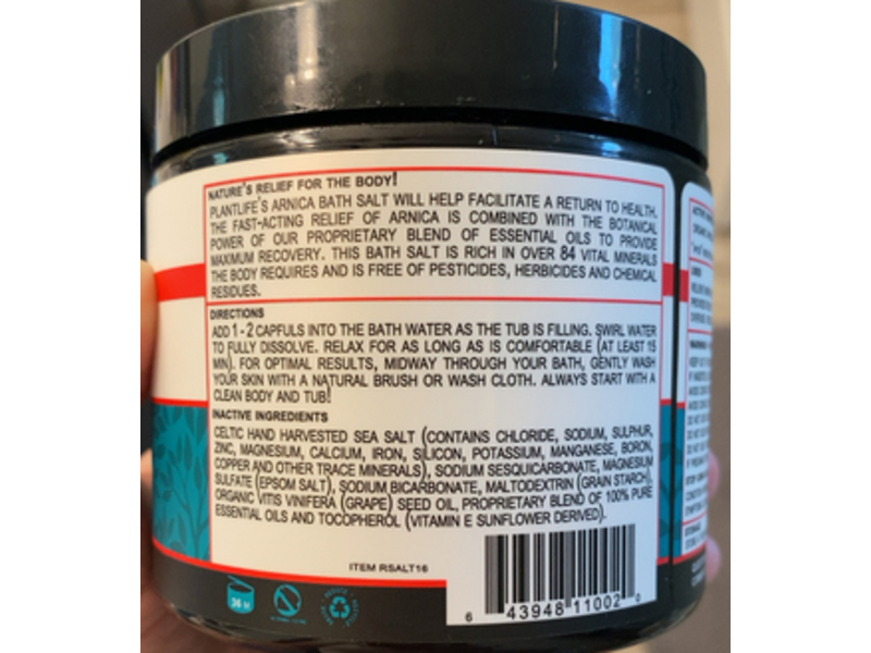 Plantlife Relieve Arnica Bath Salt,16 oz/453.6 g