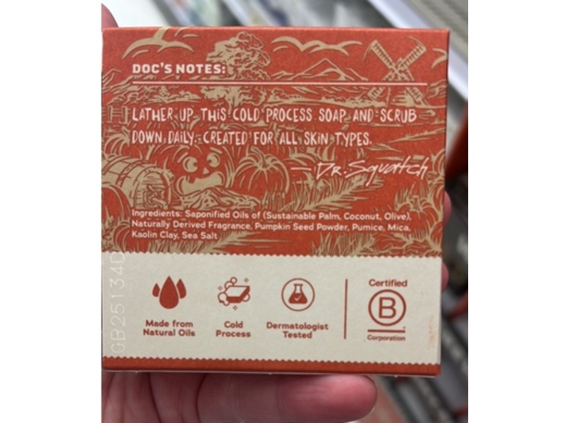 Dr. Squatch Men's Natural Soap, Druk'N Pumpkin, 5 oz/141 g