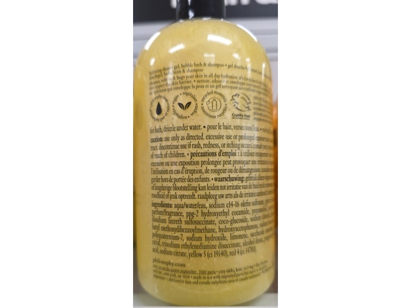 Philosophy Hydrating Shower Gel, Iced Mint Lemonade, 16 fl oz/480 mL