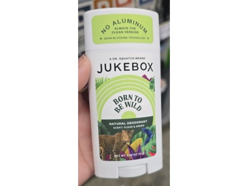 Jukebox Born To Be Wild Natural Deodorant, Clean & Green, 2.65 oz/75 g